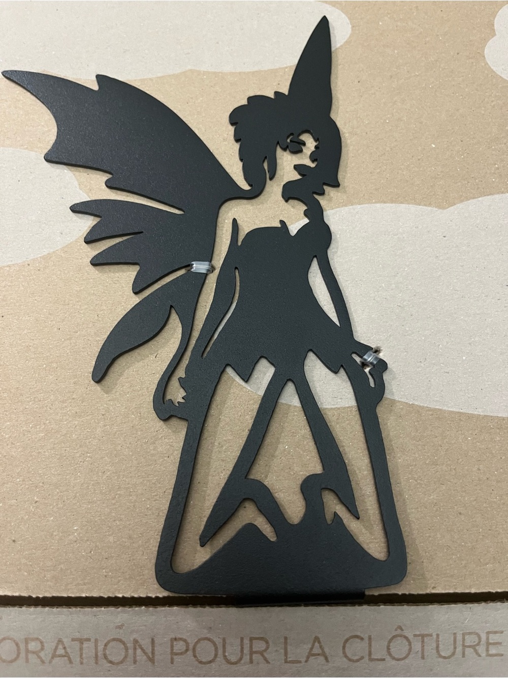 Garden Envy Fairy Fence Sitter Metal Art Made in Canada Garden Decor NIB